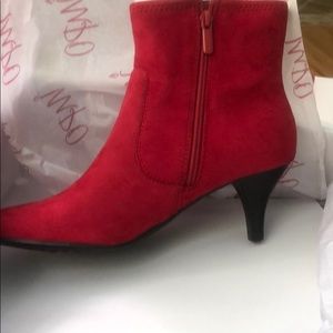Red heeled boots